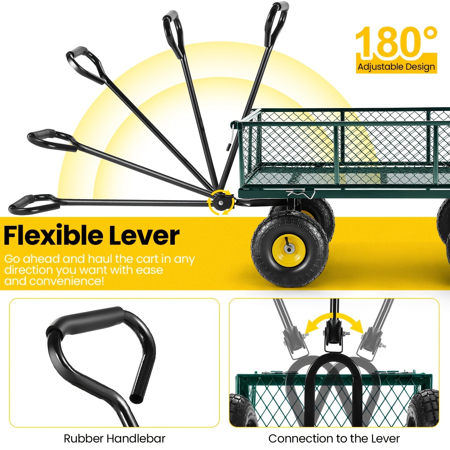HOMDOX Garden Cart, Heavy Duty 880 Lbs Capacity