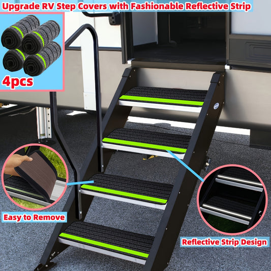 RV Step Covers - Enhanced Safety with Stylish Reflective Strips, Slip-Resistant
