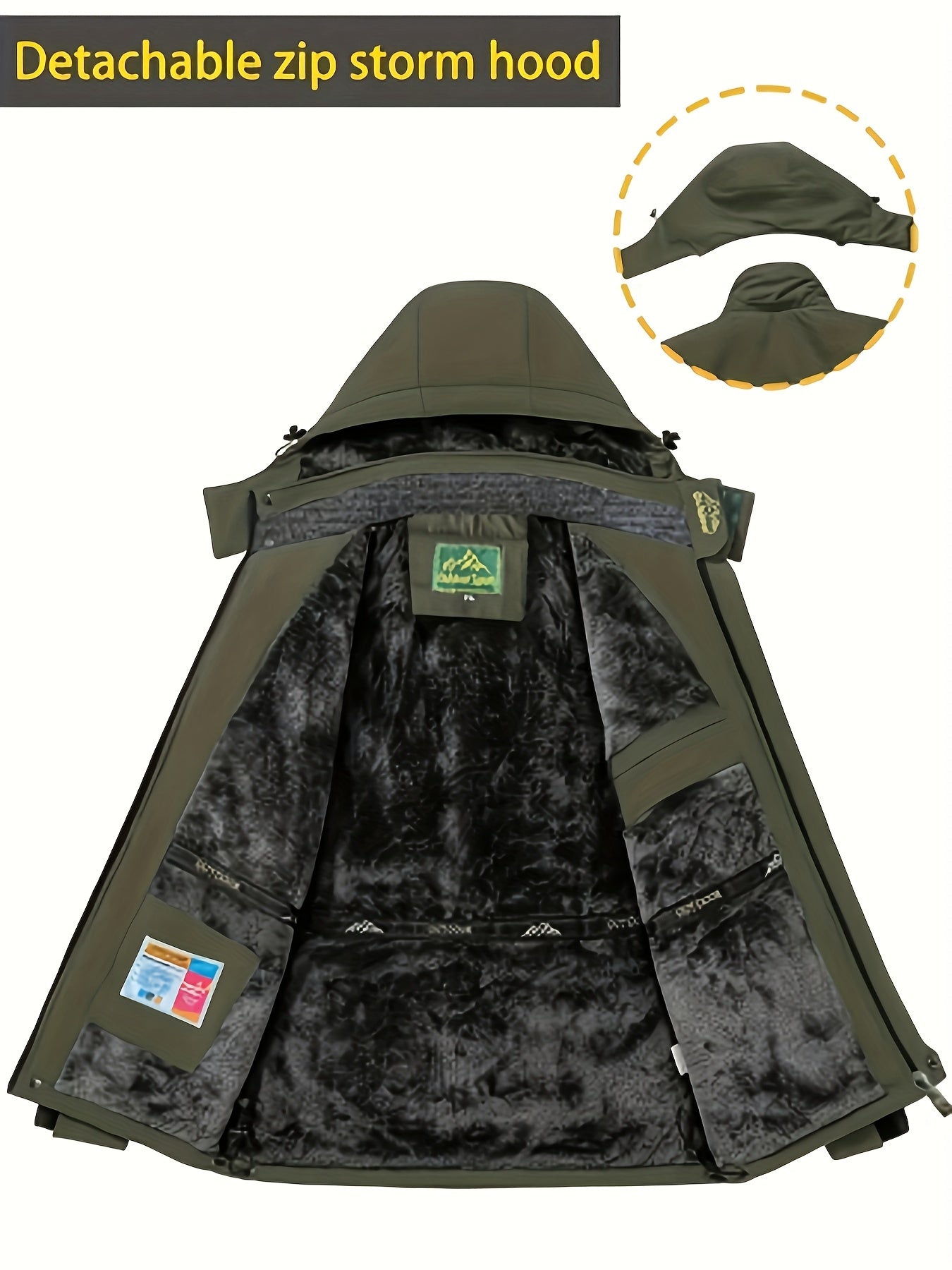 Men's Winter Sports Jacket with Detachable Hood