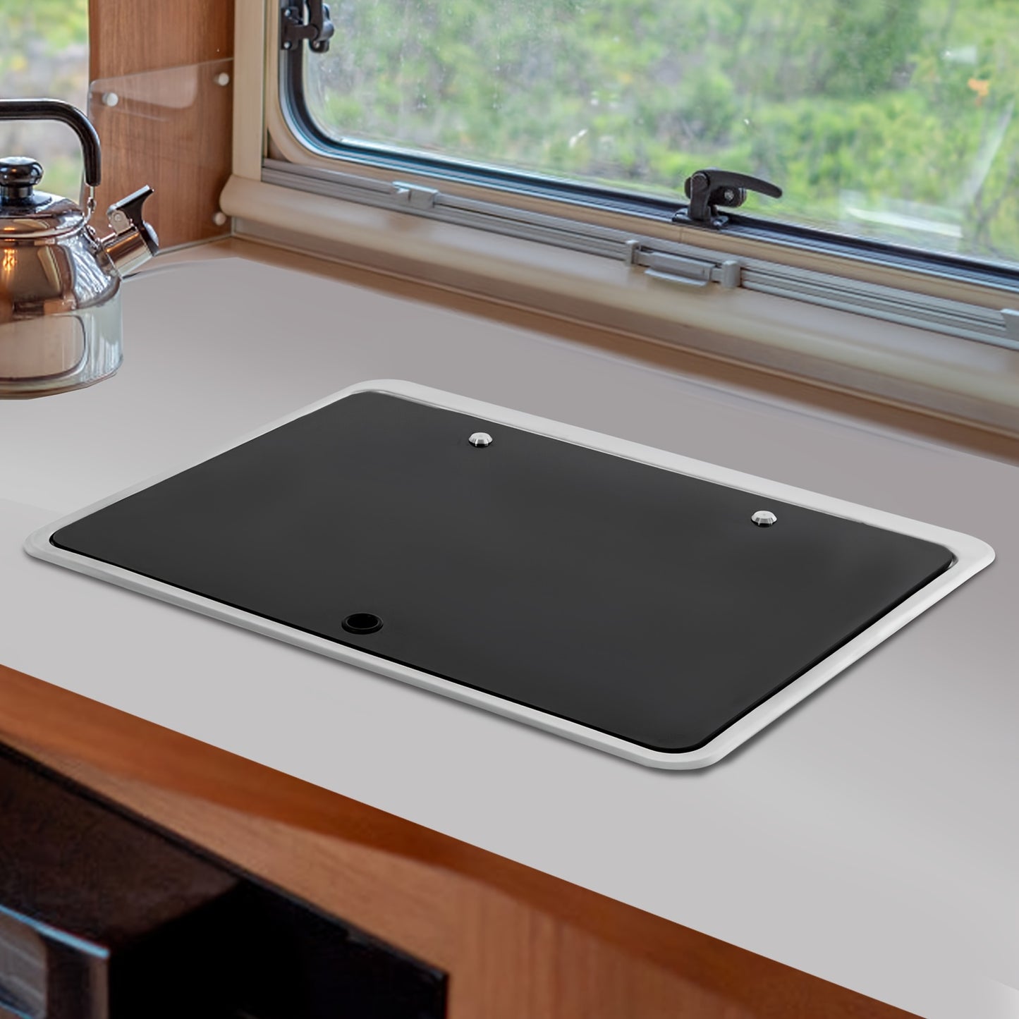 Spacious Stainless Steel RV Kitchen Sink - 17.83x12.8" with Hot & Cold Water Faucet