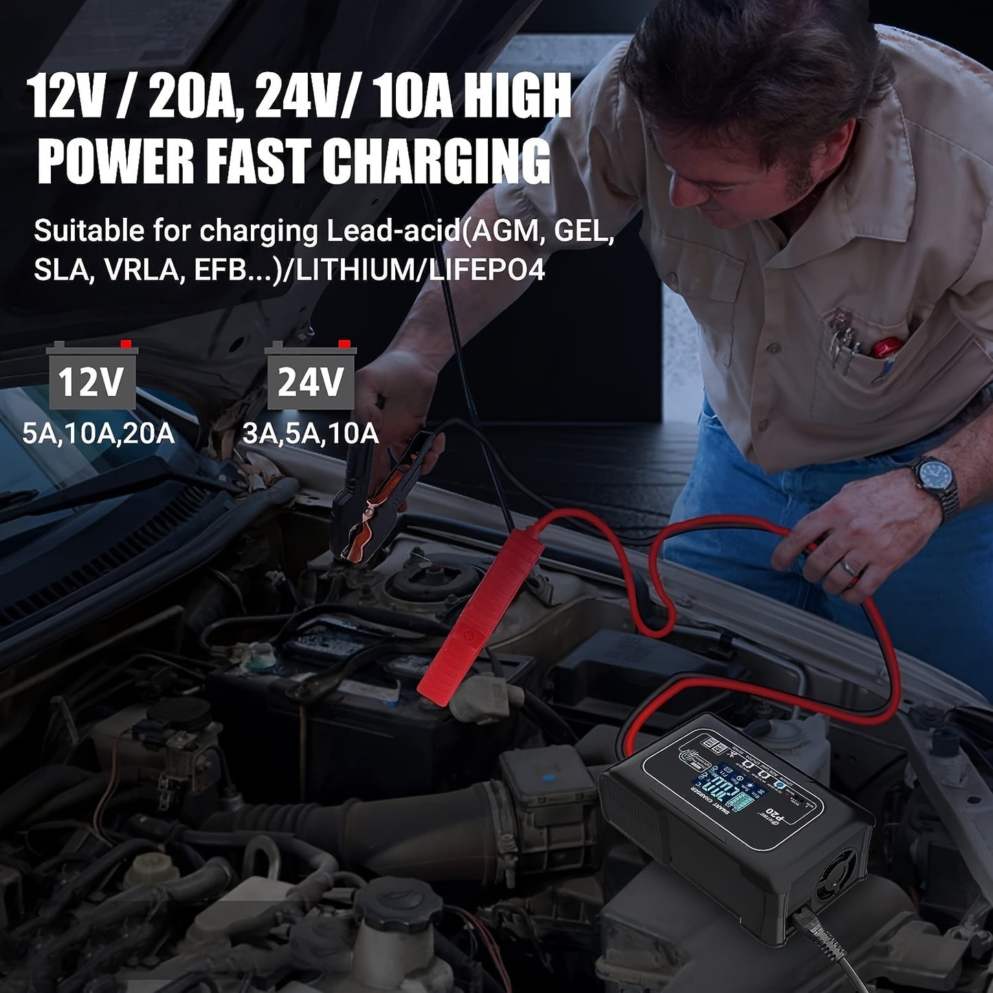 20-Amp Smart Battery Charge