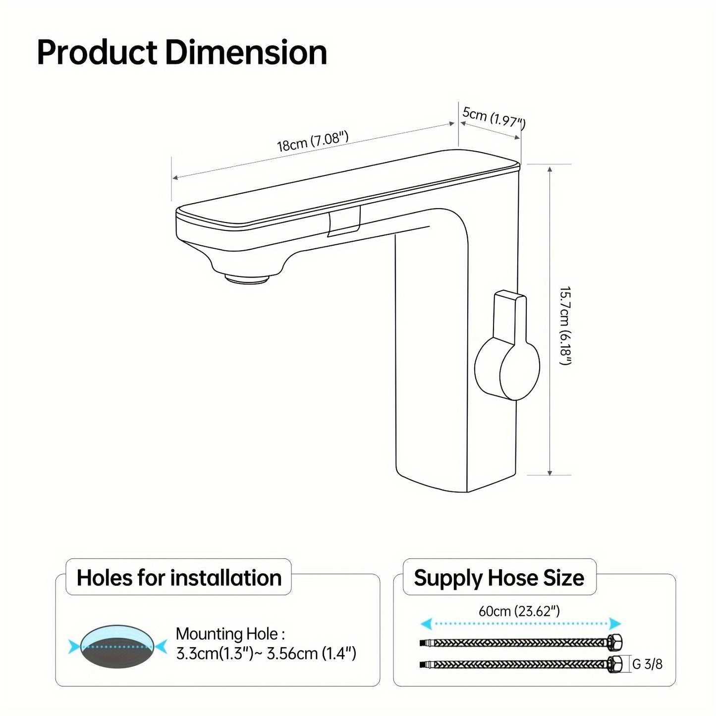 Modern Touchless Bathroom Faucet with LED Temperature Display