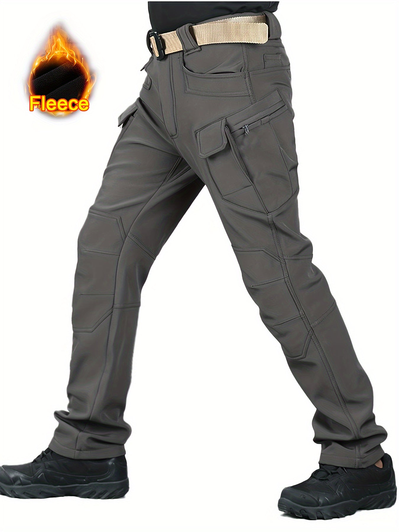 Men's Multi Pocket Fleece Warm Tactical Pants