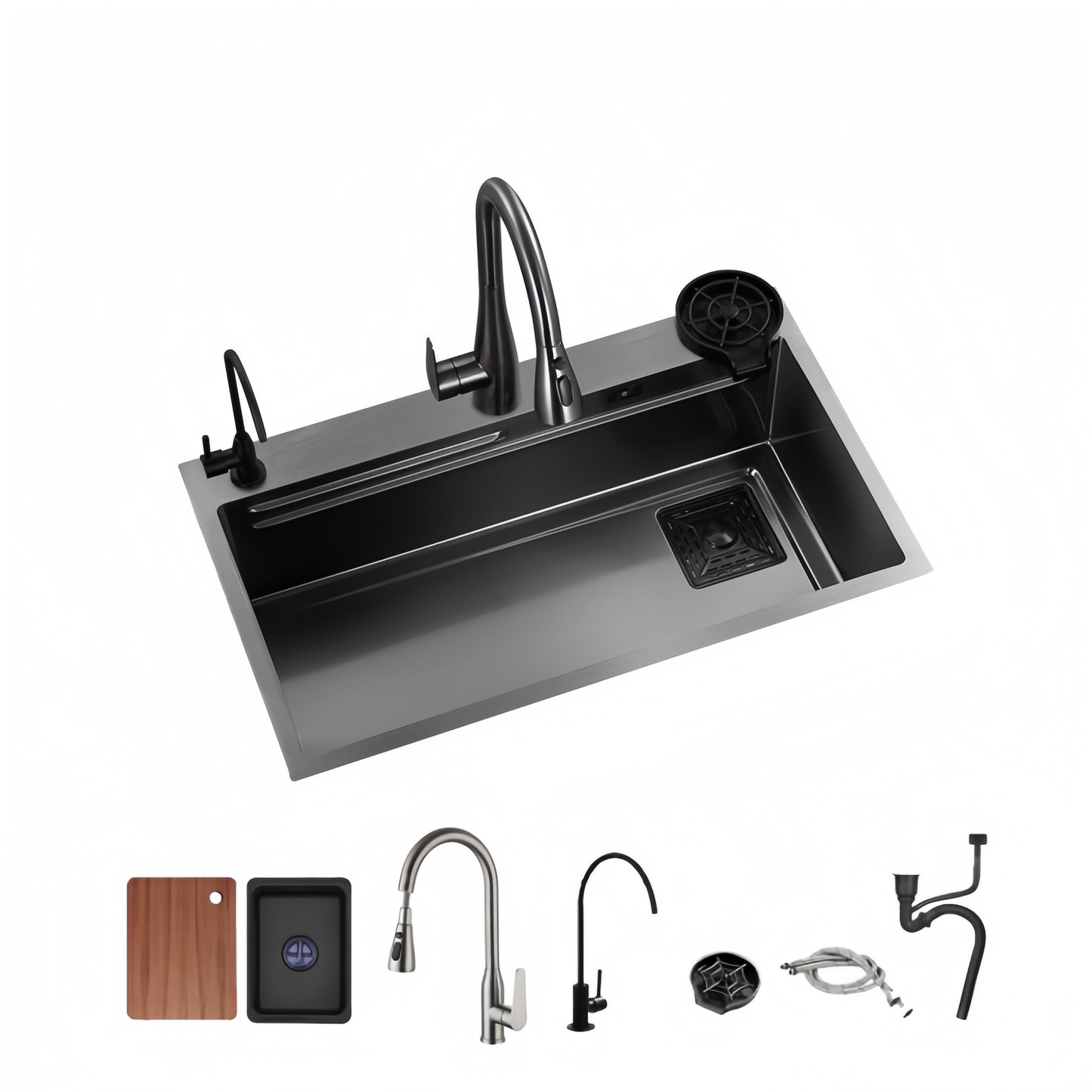 Large Sink, Equipped With Detachable Faucet, Advanced Drainage Filter And Accessories