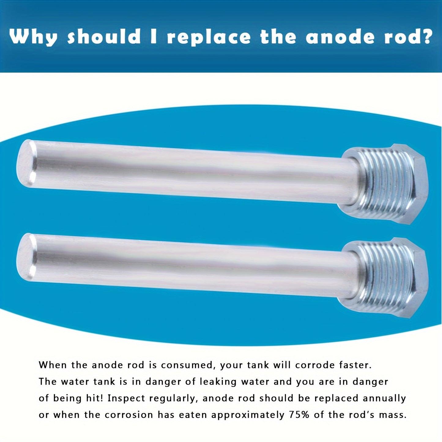 RV Water Heater Magnesium Anode Rod - Compatible with Atwood Heaters - 1/2" NPT