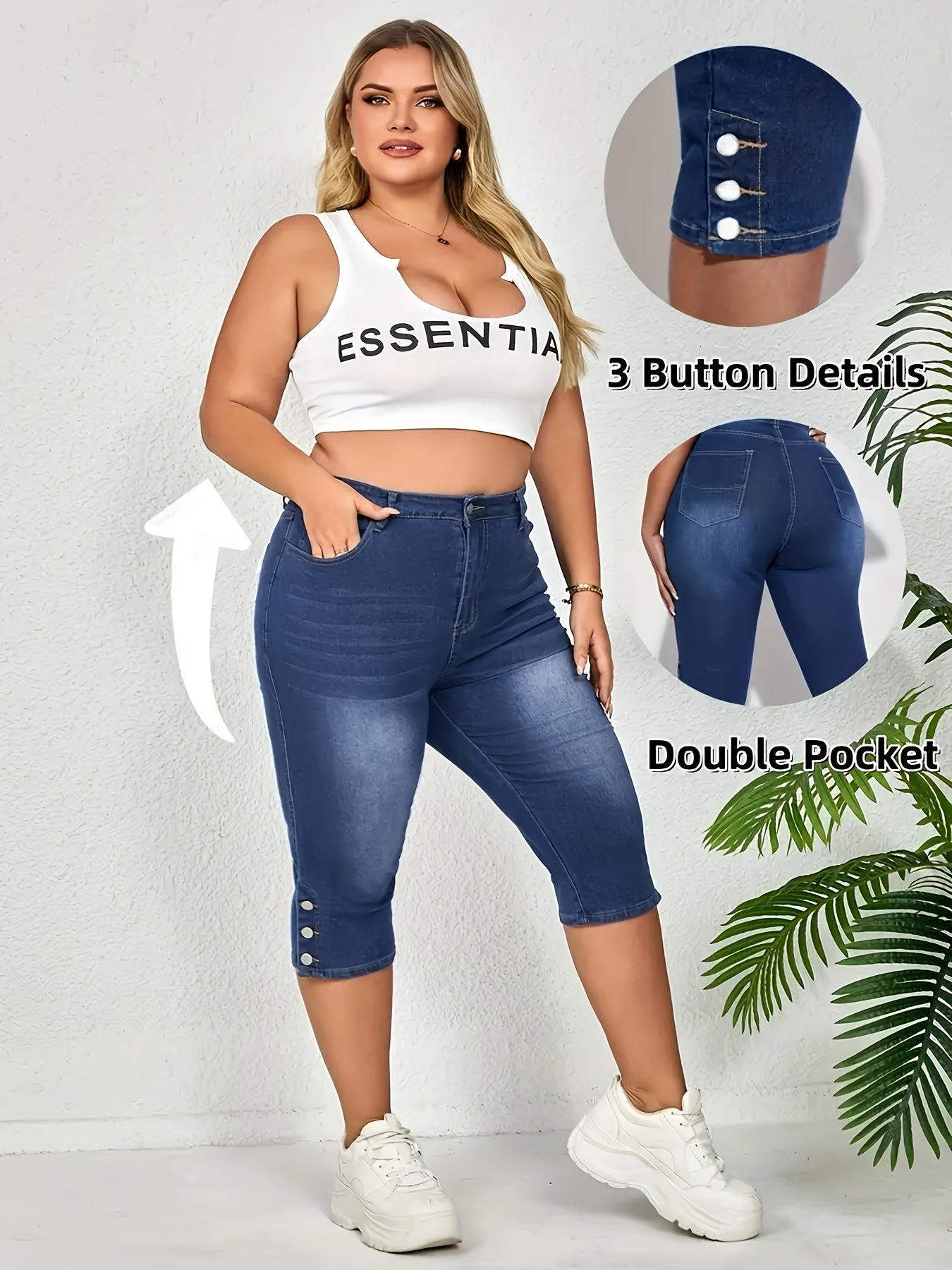 Women's High Waist Stretch Denim Shorts