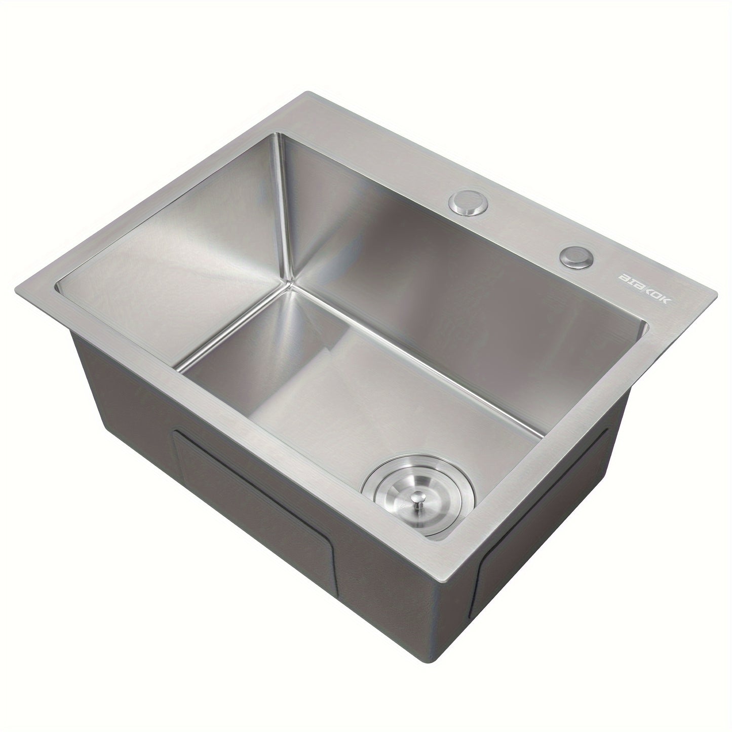 Elegant Single-Bowl Kitchen Sink - Sleek Brushed Finish, Drop-in Design for Easy Installation