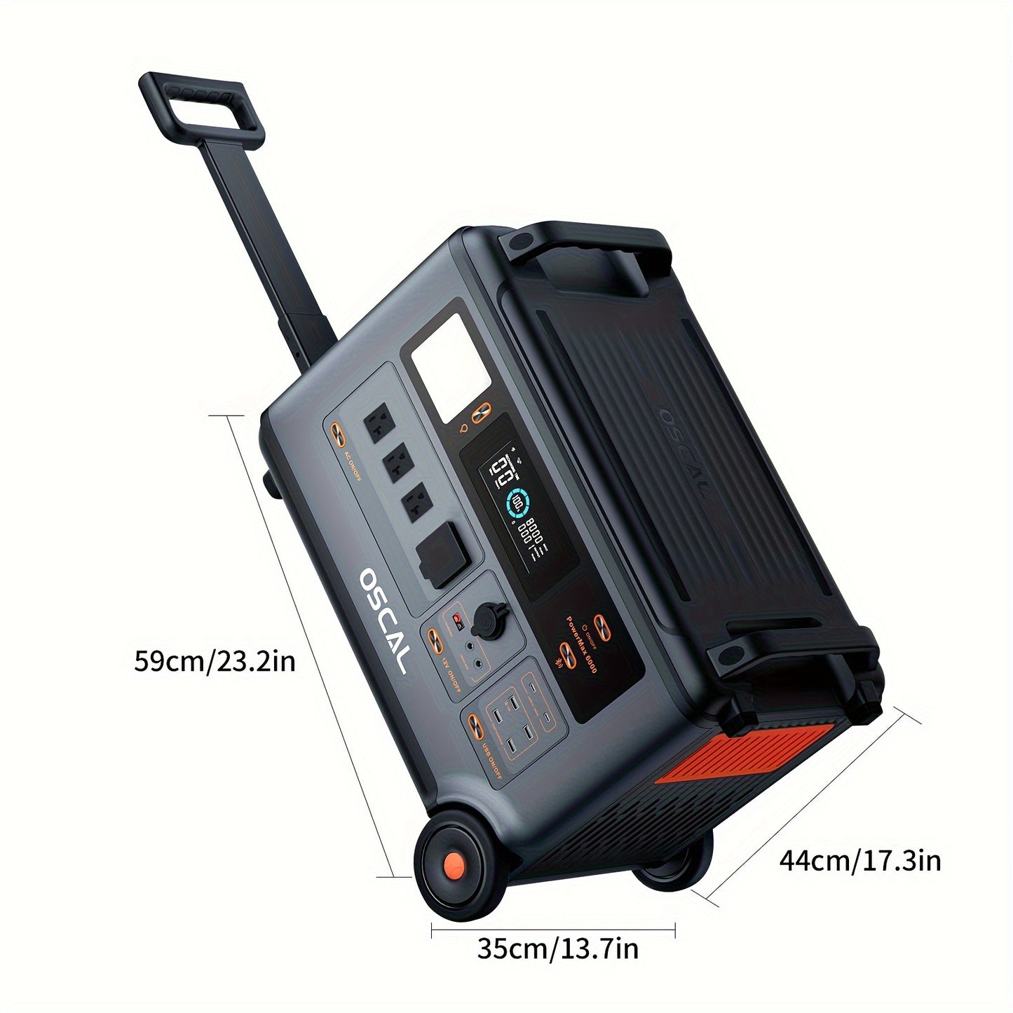 Portable Power Station 6000W(Surge 7200W) With 400W Solar Panel, 3600Wh LiFeP04 Solar Generator With 1.4H Full Charge, 5ms UPS, DC/AC Bi-Directional Inverter