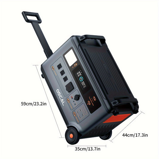 Portable Power Station 6000W(Surge 7200W) With 400W Solar Panel, 3600Wh LiFeP04 Solar Generator With 1.4H Full Charge, 5ms UPS, DC/AC Bi-Directional Inverter