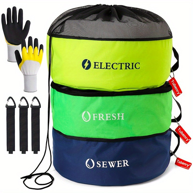 Rv Accessories Bags 3 Pack Waterproof For Sewer Hoses Electrical Cords