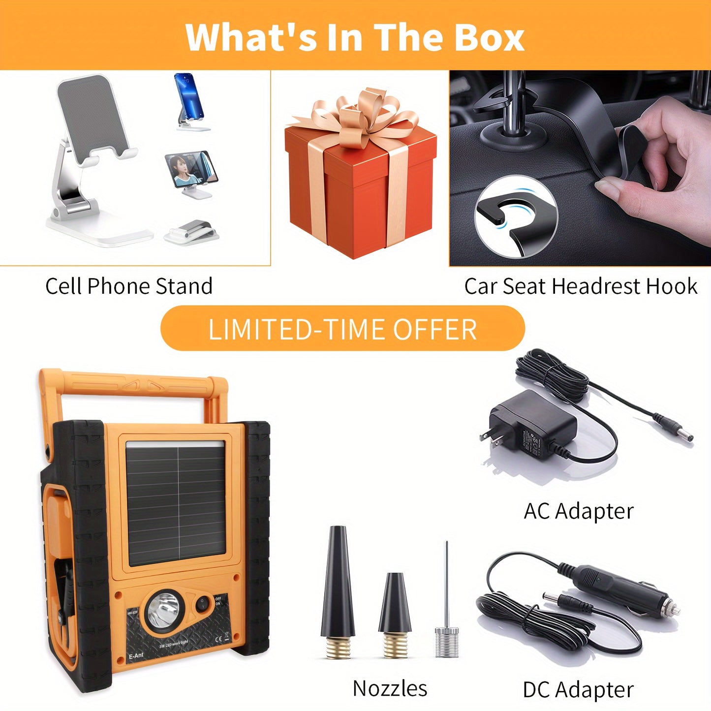 2000A Jump Starter With 260PSI Air Compressor, 10-in-1 Multi-functional Heavy Duty 12V Car Jump Starter Power Station 400W Inverter Outlet Power Bank USB/DC Port, Battery Booster Pack Battery Charge