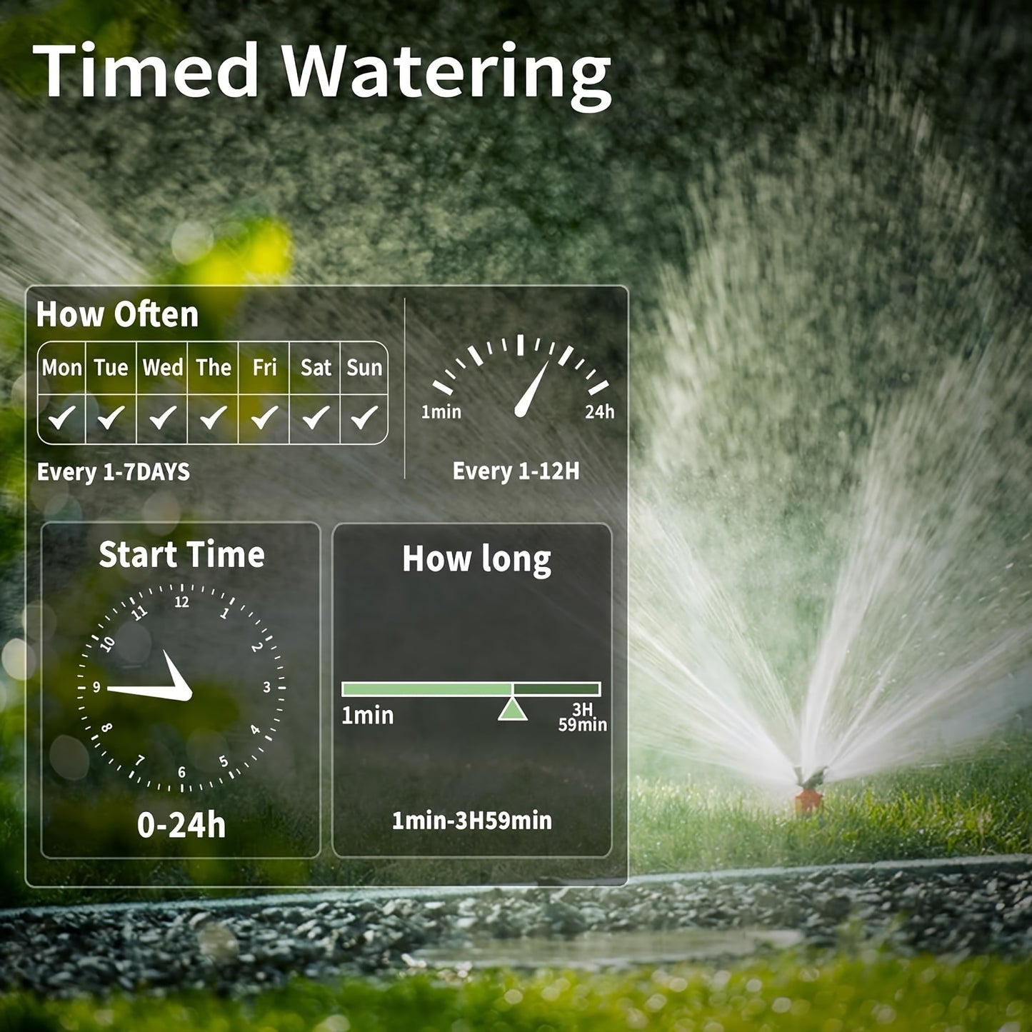 Water Sprinkler Timer, Irrigation Hose Timer With Weekly And Daily Frequency Irrigation, Rain Delay And Manual Watering For Lawns And Gardens