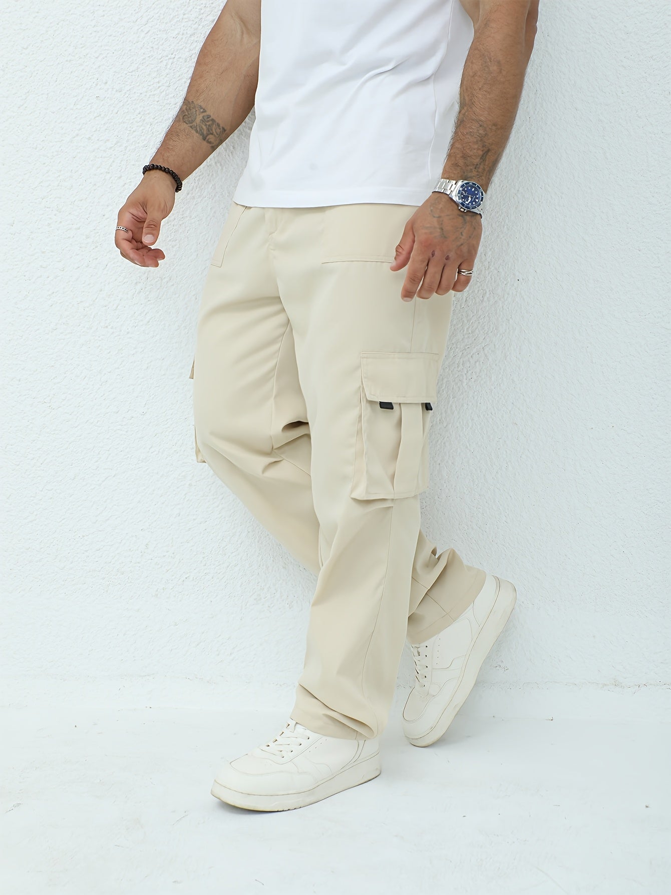 Men'S Classic Solid Color Cargo Pants