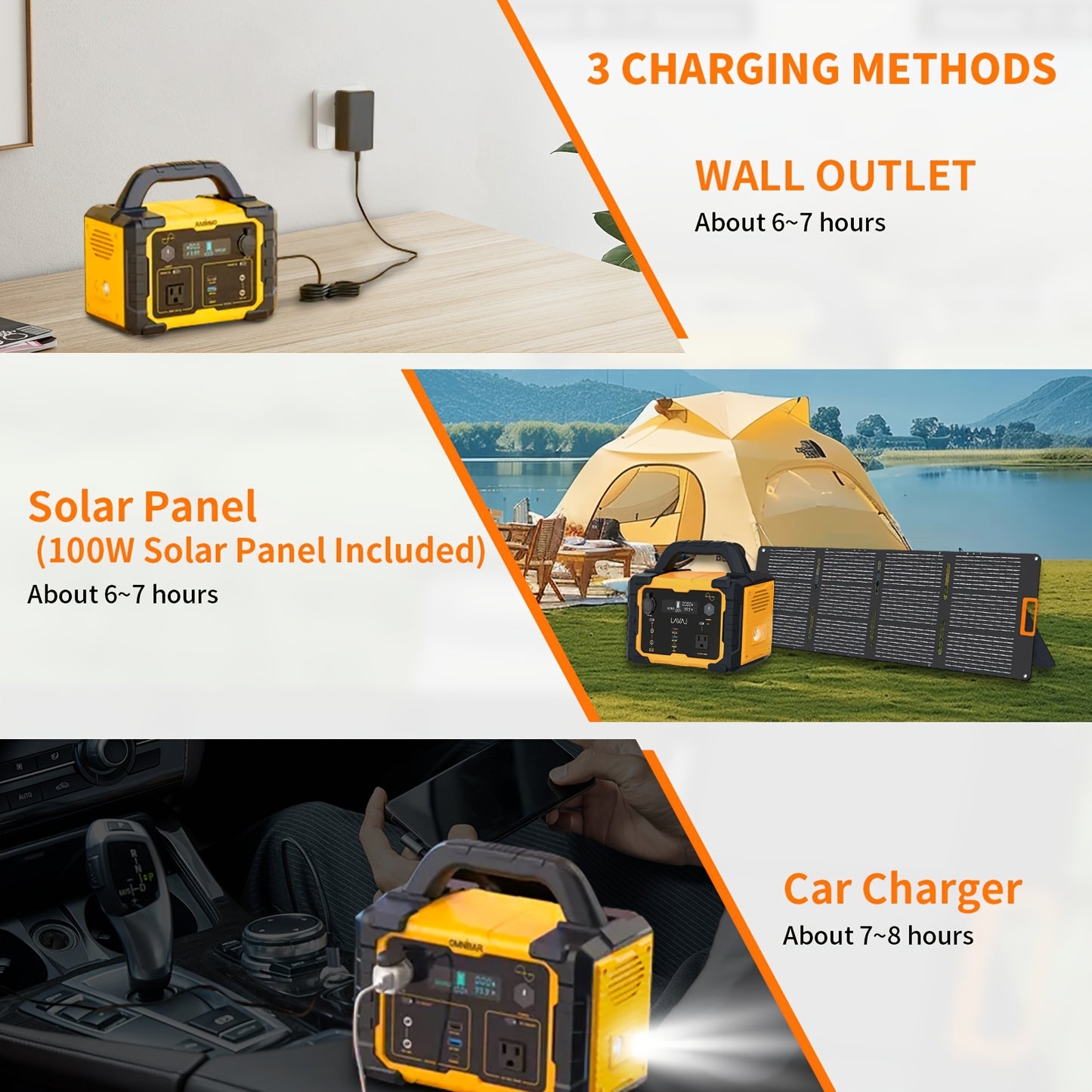 Portable Solar Generator 300W (peak 600W)/294WH With 100W Foldable Solar Panel Plug Charger