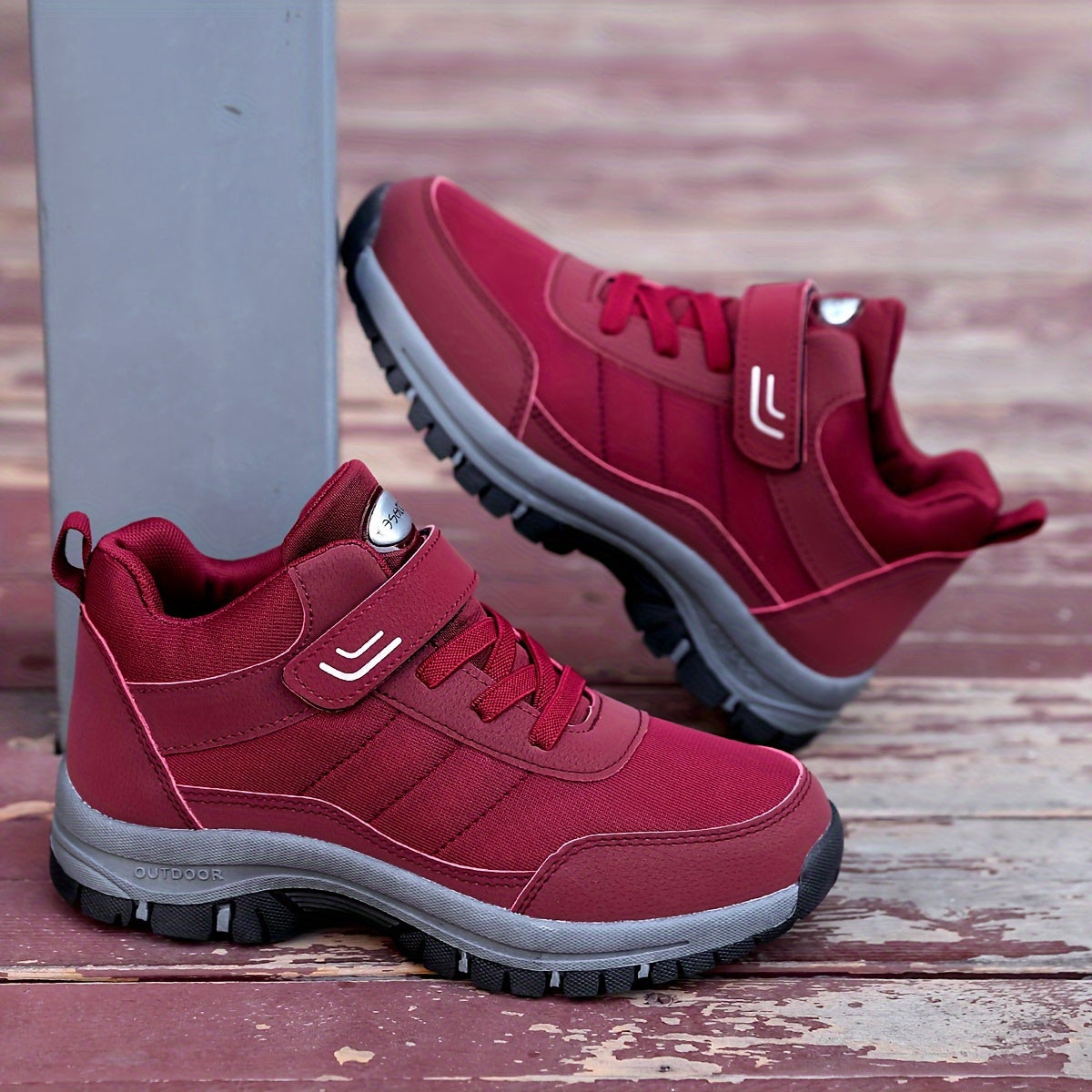 Women's All-Season Breathable Mesh Hiking Boots with Easy Hook-and-loop Fastener Strap