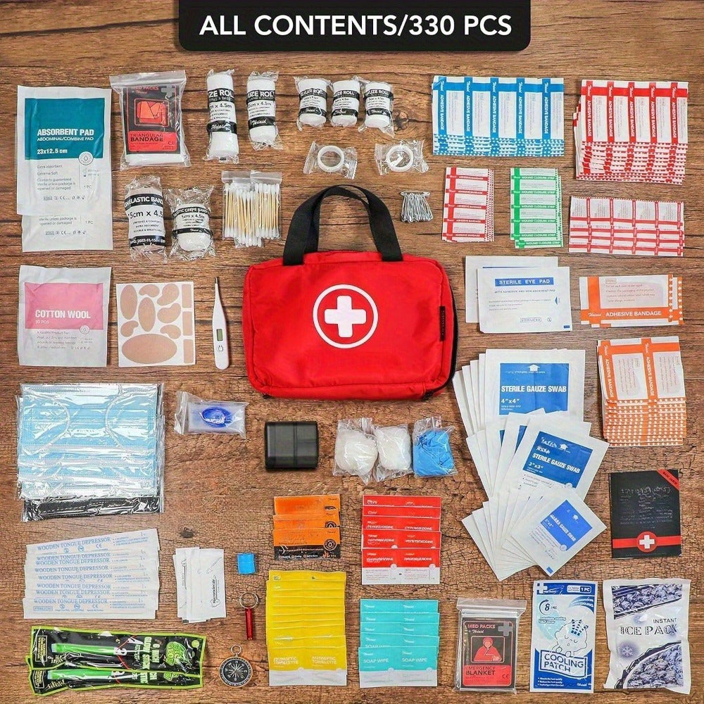 330-in-1 Premium Waterproof Compact Trauma Kit For Any Emergency