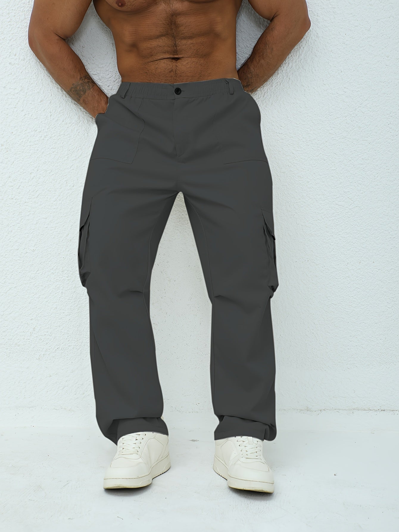 Men'S Classic Solid Color Cargo Pants