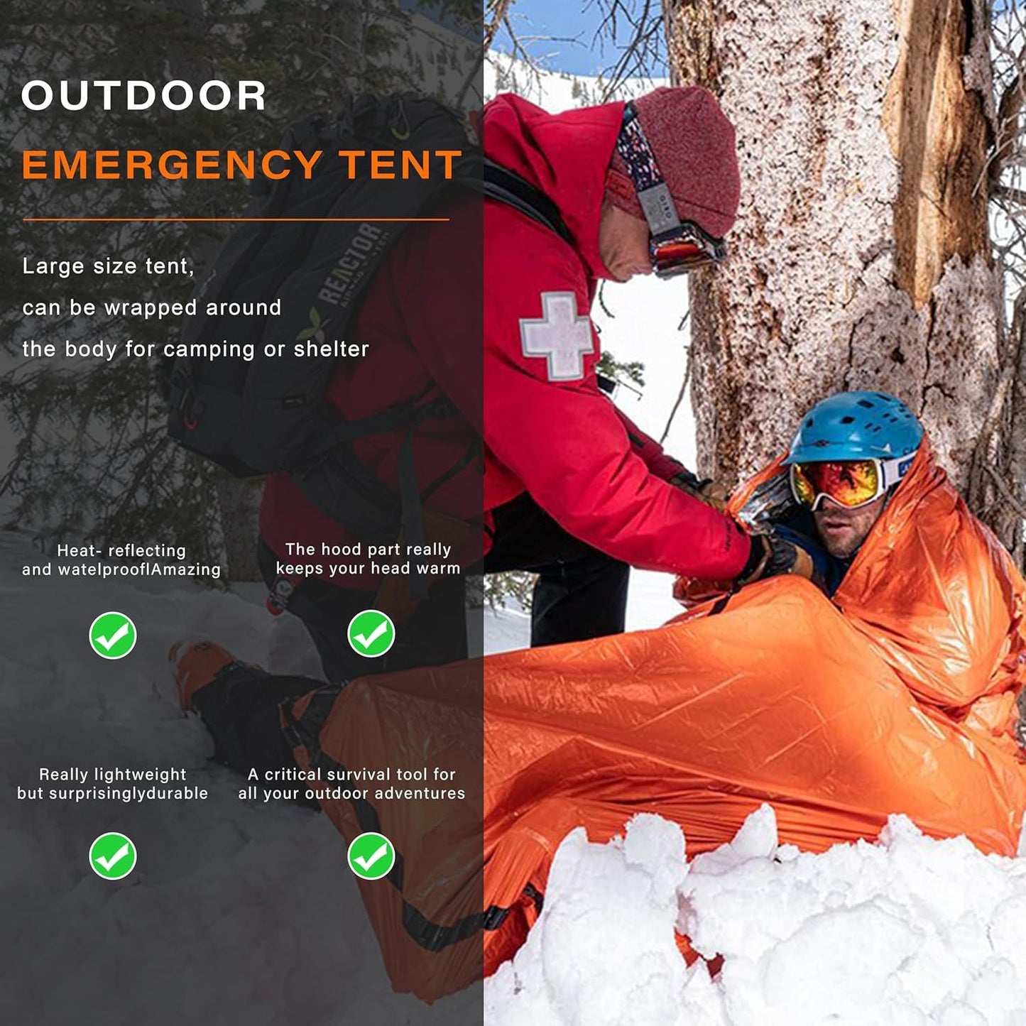 Emergency Kit, 2-Person Emergency Survival Tent Shelter, with Snake Bite Kit