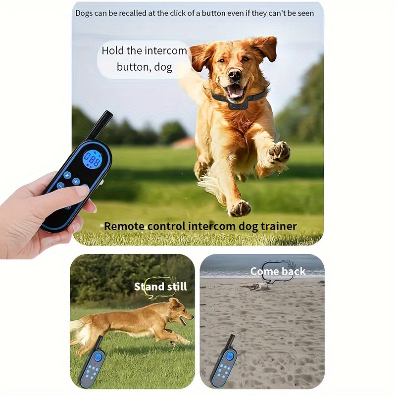 Remote Control Intercom Dog Training Collar with Voice Call Function, Adjustable Cotton Material, Electric Shock Training Device for Dogs,