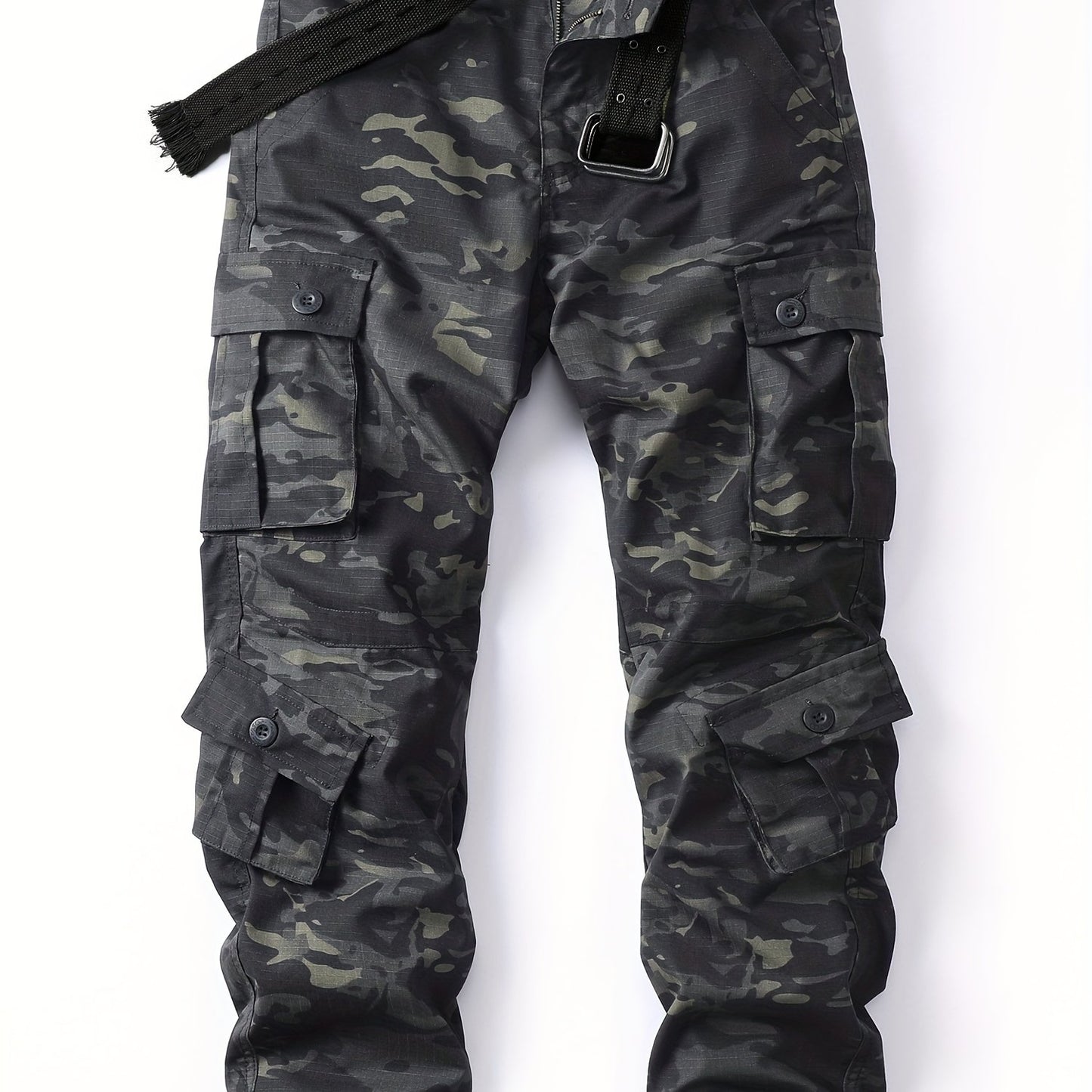 Men's Camo Cargo Pants - Lightweight, Ripstop, Multi-Pocket Design - No Belt Included