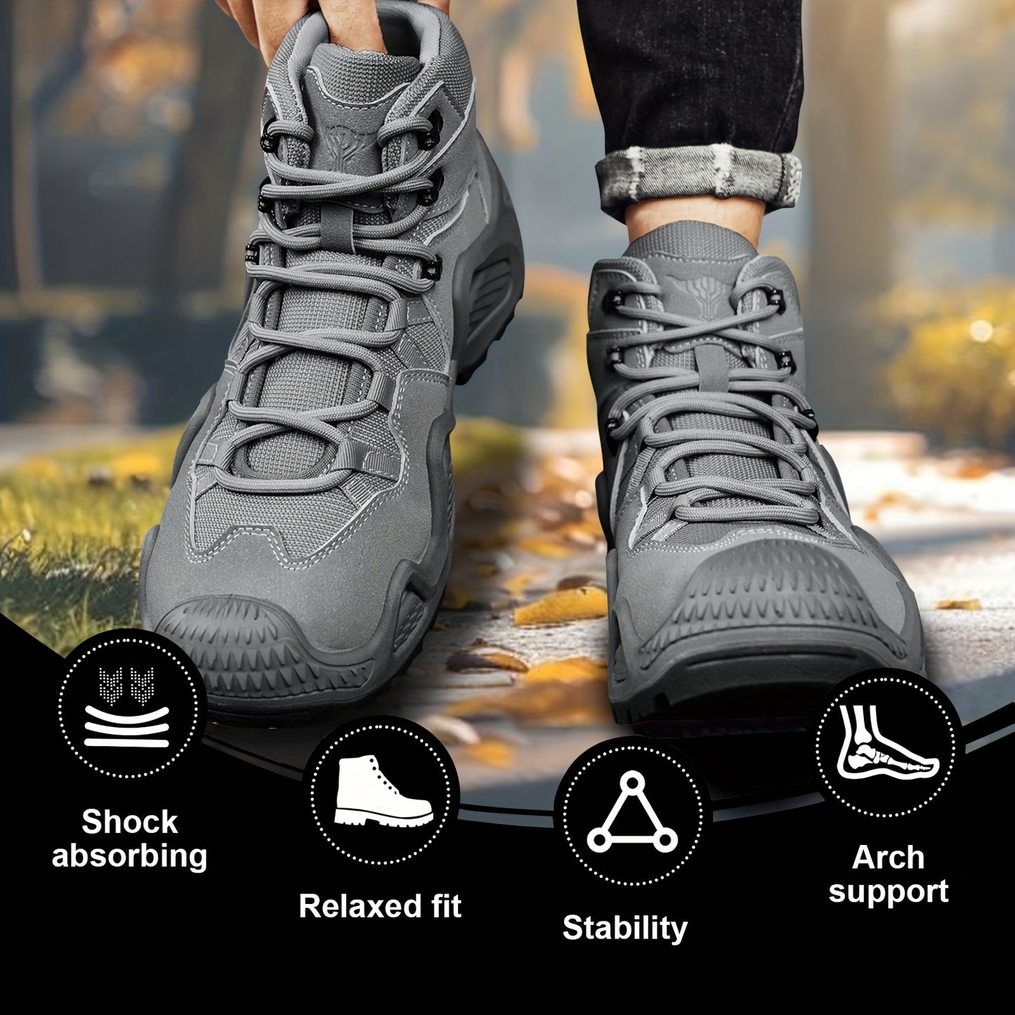 Men Boots, Waterproof, Comfortable, Slip Resistant, And Durable Lace Up Shoes