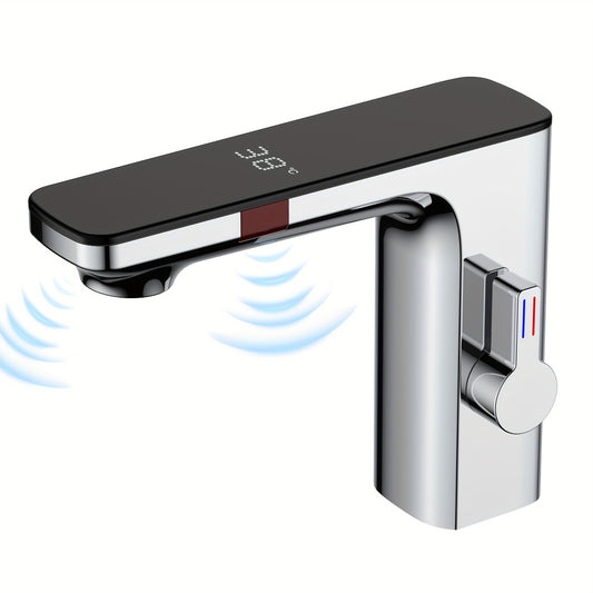 Modern Touchless Bathroom Faucet with LED Temperature Display