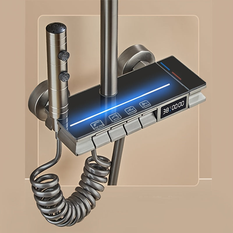 Luxury shower system for RVs- With LED digital display and ambient light