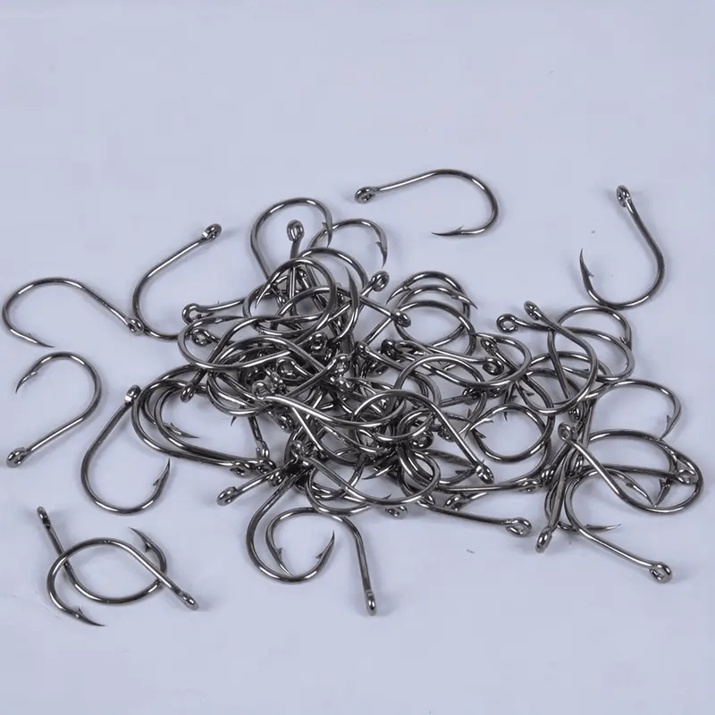 100 One Fishhook, Strong Sharp Fishhook Carbon Steel Barbed Fishhook Barbed Fishhook Size 3 4 5 6 7 8 9 10 11 12