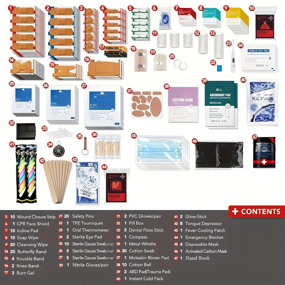 330-in-1 Premium Waterproof Compact Trauma Kit For Any Emergency