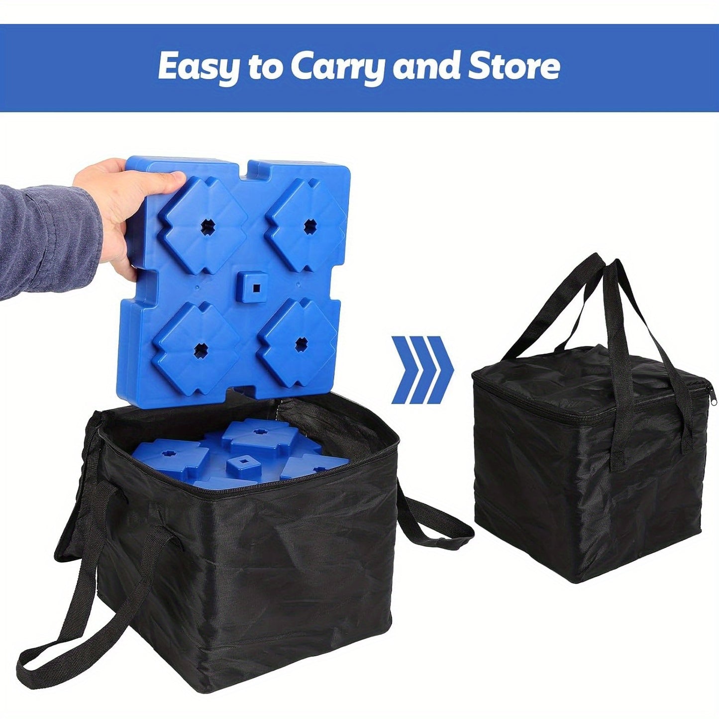 Rv Leveling Blocks, 10 Pack Trailer Accessories with Carrying Bag, Stackable Jack Pads, Interlocking Nested Design to Leveling Single and Dual Wheels