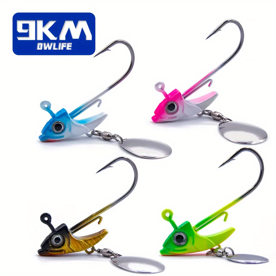 9KM 5/10pcs Fishing Jig Hooks, 7.5-15g Triangle Jig Head Barbed Fishing Hooks