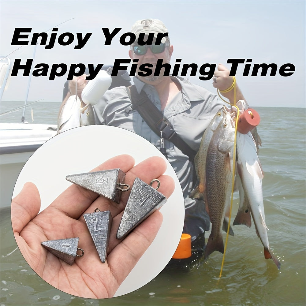 6/10pcs Pyramid Sinkers Fishing Weights Fishing Sinkers, available weights are 1oz, 2oz, 3oz, 4oz, 5oz, 6oz, 8oz