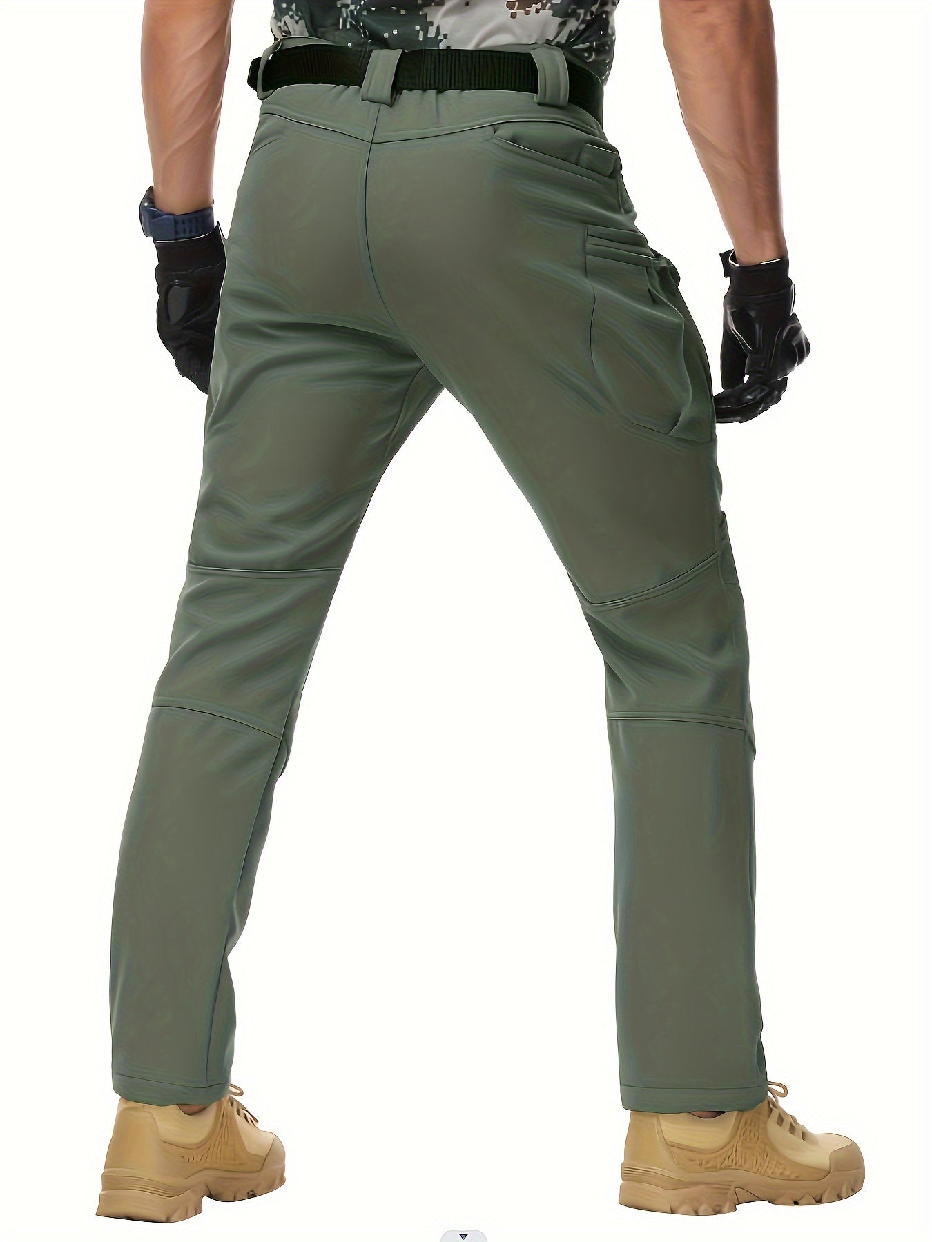 Men'S Tactical Cargo Pants, Solid Color with Multiple Pockets, Windproof Waterproof