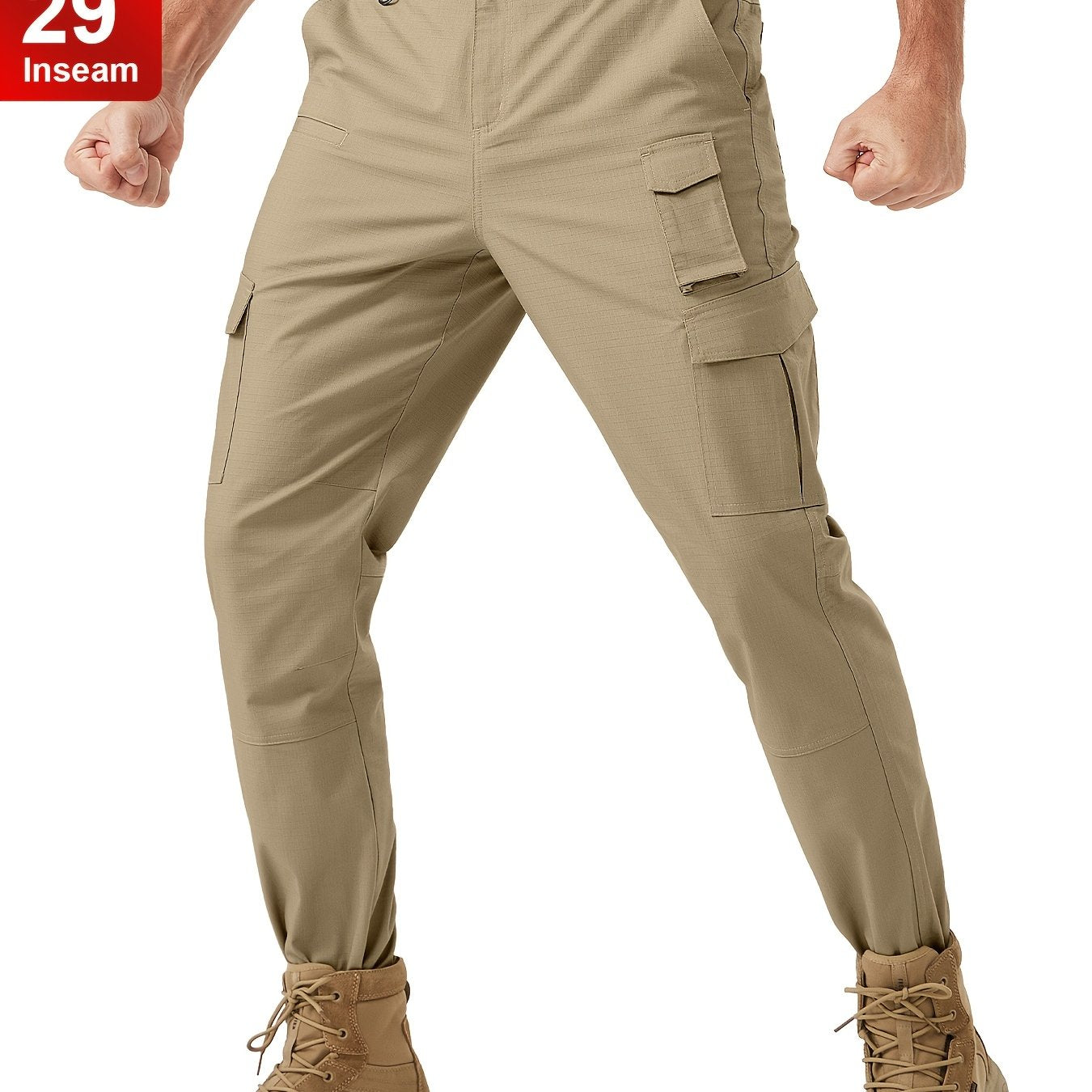 Plus Size Men's Tactical Hiking Pants With Carabiner Water Resistant Ripstop