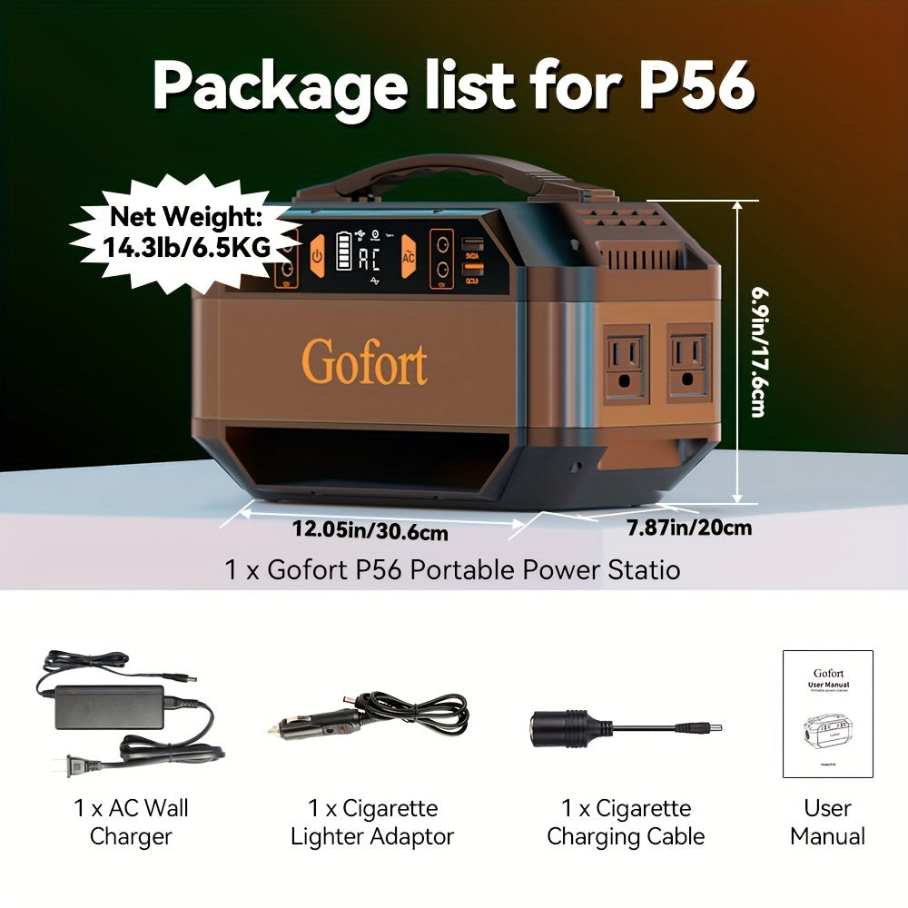 Portable Power Station 330W 299Wh Power Supply Solar Generator Backup Battery Pack With 110V Pure Sine Wave AC Outlets USB QC 3.0 DC Port