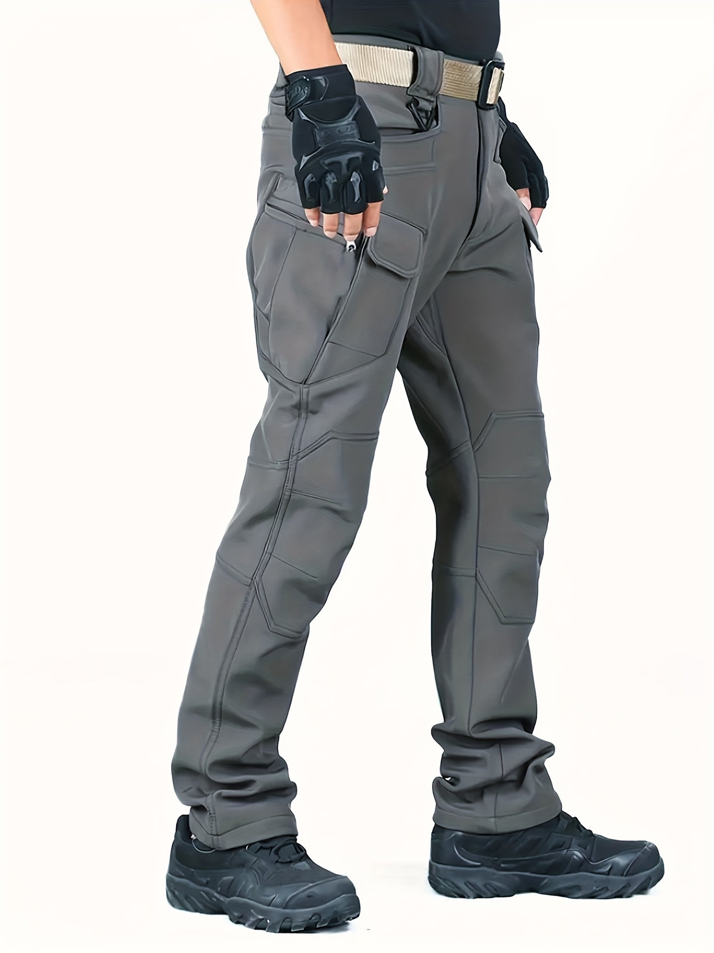 Men's Fleece Lined Ultimate Thermal Tactical Pants - Waterproof, Windproof, Multi-Pocket, Loose Fit
