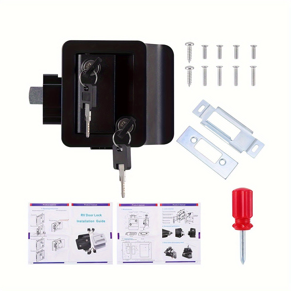 RV Door Lock Replacement Kit With Keys, Durable, Corrosion Resistant