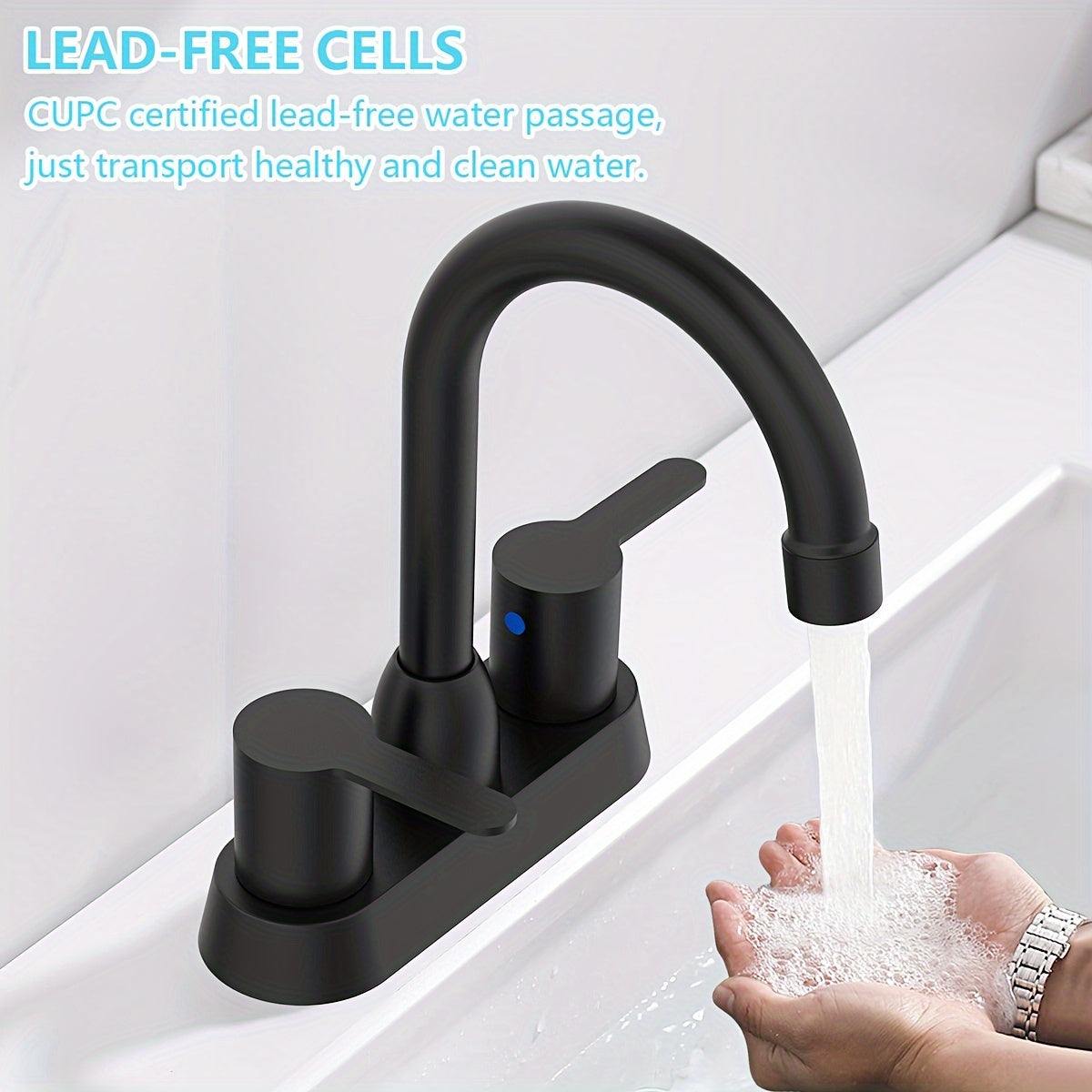 4-Inch Stainless Steel RV Faucet - Hot & Cold Water, Sleek Design